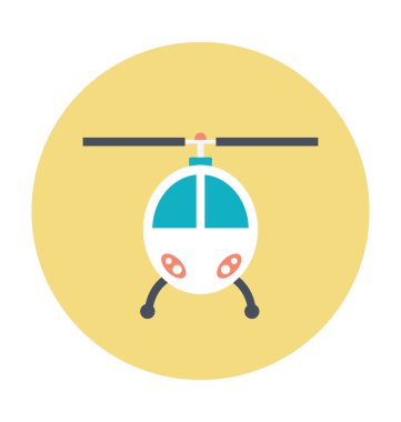 Helikopter renkli vektör simgesi