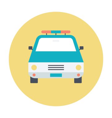 Polis Sedan renkli vektör simgesi