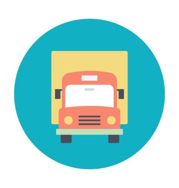 Lojistik kamyonu renkli vektör simgesi