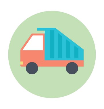 Damperli kamyon renkli vektör simgesi