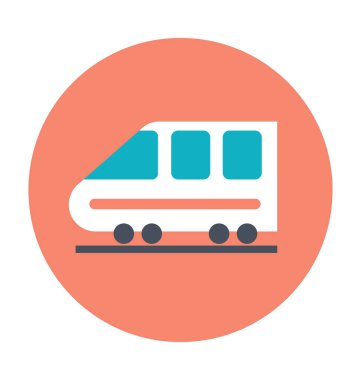 Tramvay renkli vektör simgesi