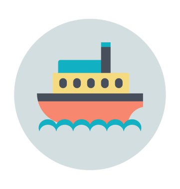 Cruise gemi renkli vektör simgesi
