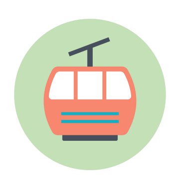 Teleferik renkli vektör simgesi