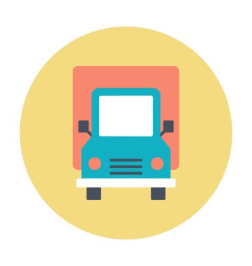 Kargo kamyonu renkli vektör simgesi