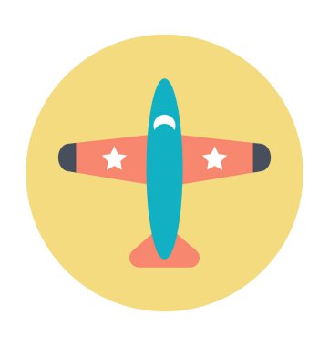Uçak renkli vektör simgesi