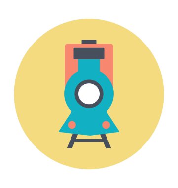 Lokomotif motoru renkli vektör simgesi