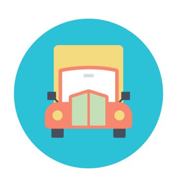 Kargo kamyonu renkli vektör simgesi