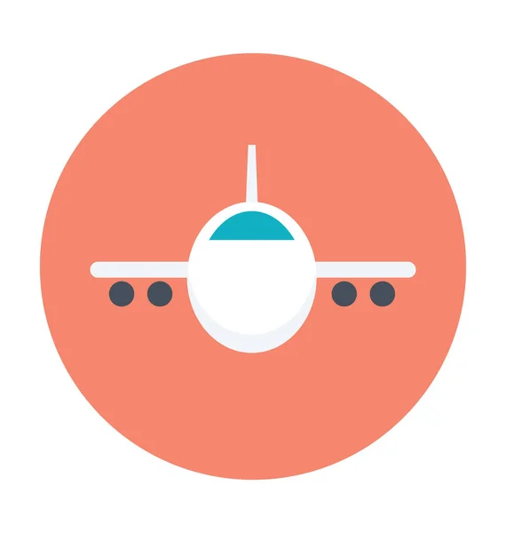 Repülőgép Színes Vector Icon — Stock Vector