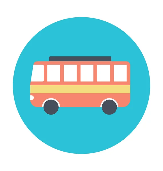 Tour Bus Farbiges Vektor Symbol — Stockvektor