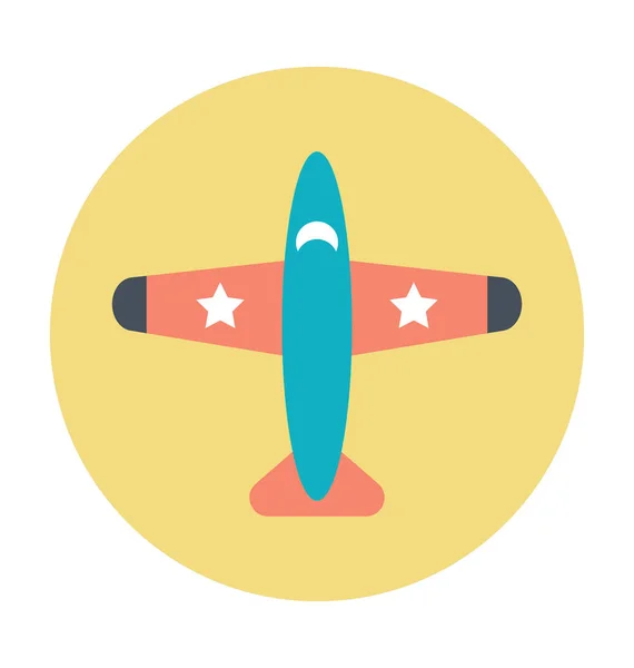 Airplane Colored Vector Icon — Stock Vector