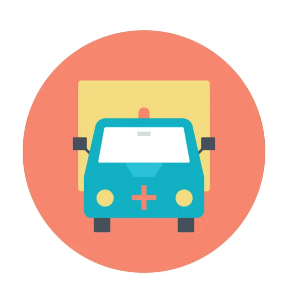 Ambulancia Icono Vector Color — Vector de stock