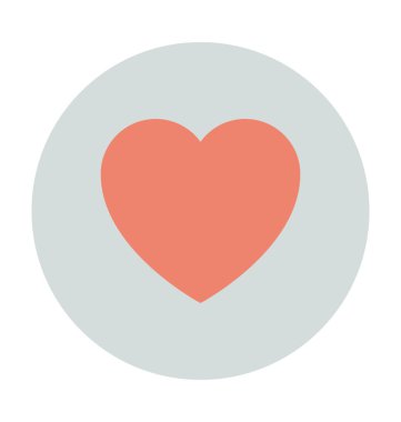 Aşk kalp renkli vektör simgesi