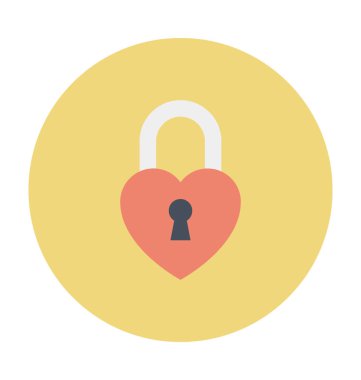 Asma kilit renkli vektör simge şeklinde kalp