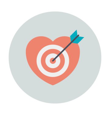 Aşk okçuluk renkli vektör simgesi