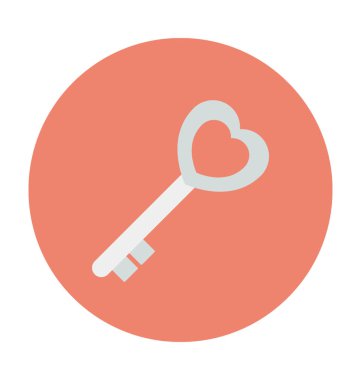 Kalp anahtar renkli vektör simgesi