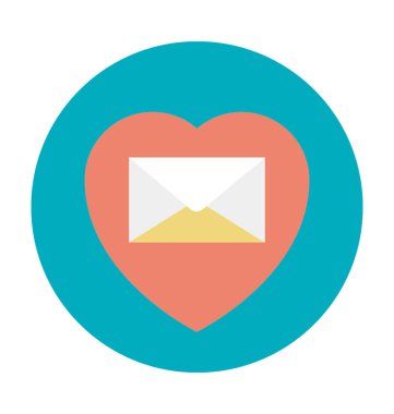 Aşk mektubu renkli vektör simgesi