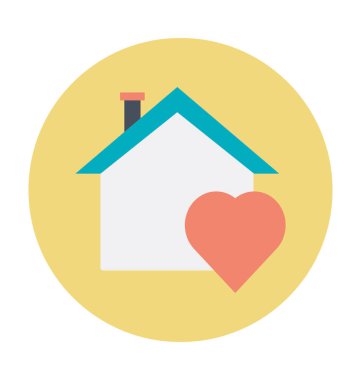 Aşk ev renkli vektör simgesi