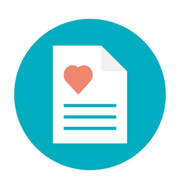 Aşk mektubu renkli vektör simgesi