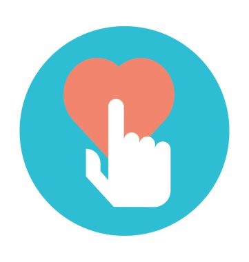 Parmak renkli vektör simge dokunmadan kalp