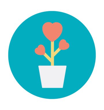 Kalpler bitki renkli vektör simgesine