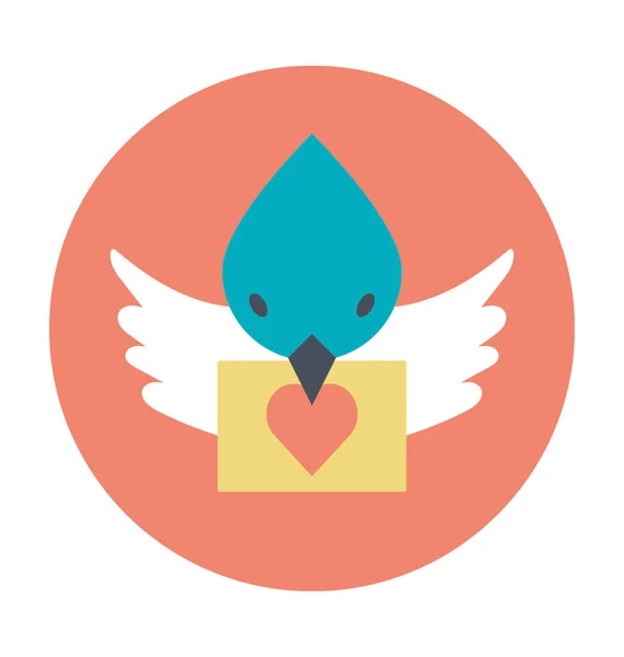 Dove Levelet Színes Vector Icon — Stock Vector