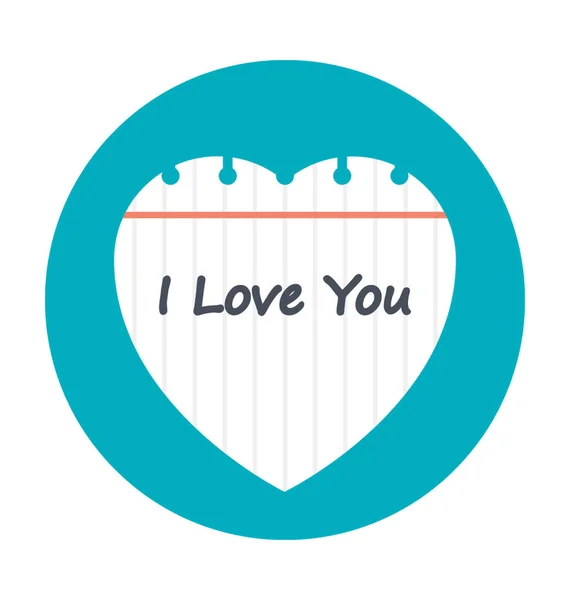 Jag Älskar Dig Hjärtat Färgade Vektor Symbol — Stock vektor