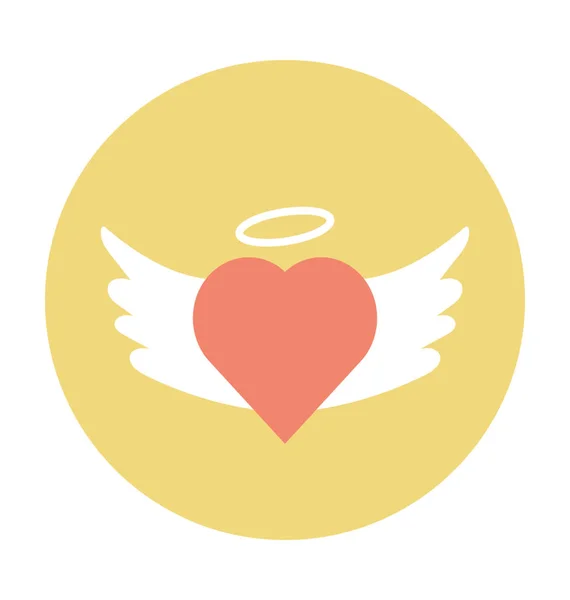 Corazón Ángel Coloreado Vector Icono — Vector de stock