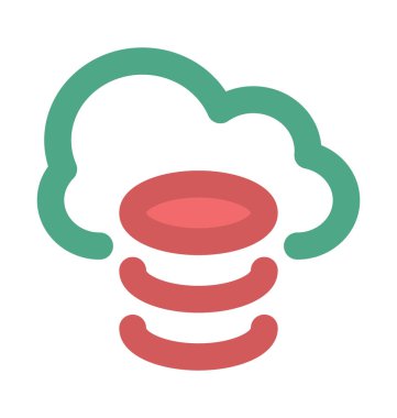 Bulut veritabanı kalın vektör simgesi