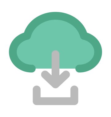 İndirme kalın vektör simge bulut