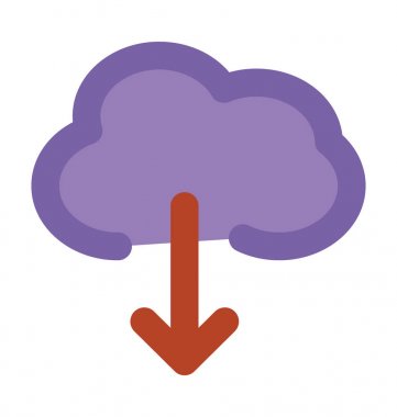 İndirme sembolü kalın vektör simge bulut