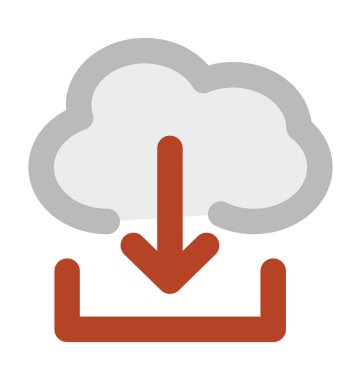 İndirme sembolü kalın vektör simge bulut