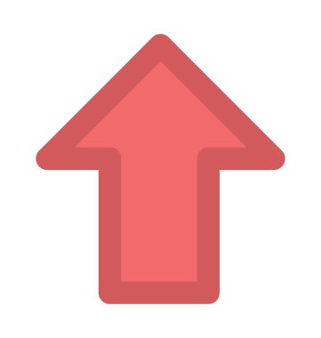 Yukarı ok kalın vektör simgesi