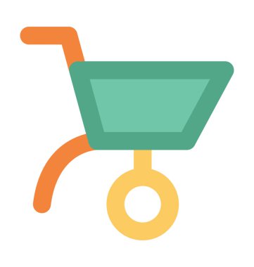 El arabası kalın vektör simgesi 