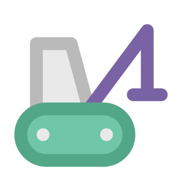 Buldozer kalın vektör simgesi 