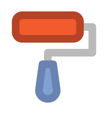 Boya silindiri kalın vektör simgesi