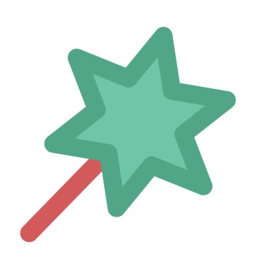 Sihirli değnek kalın vektör simgesi