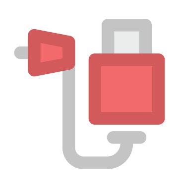 Güç kablosu kalın vektör simgesi