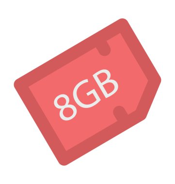 Hafıza kartı kalın vektör simgesine