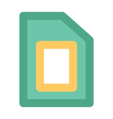 SIM kart kalın vektör simgesi