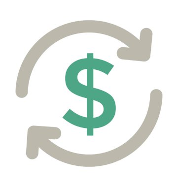 Para Satım kalın vektör simgesi