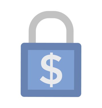 Asma kilit kalın vektör simgesi