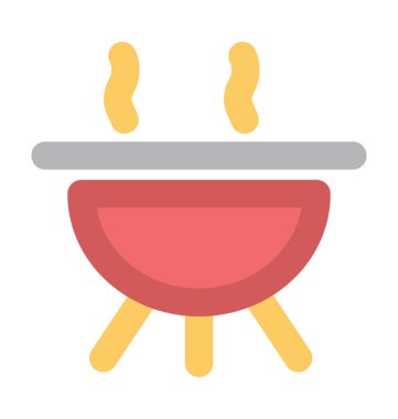 Barbekü kalın vektör simgesi