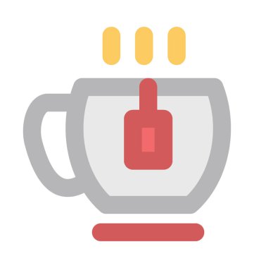 Sıcak çay kalın vektör simgesi