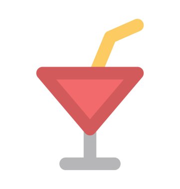 kokteyl kalın vektör simgesi