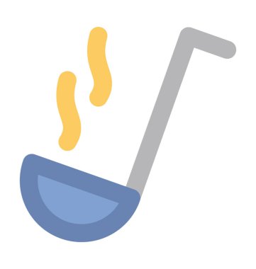 Çorba Kepçe kalın vektör simgesi