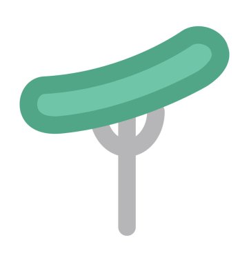 Sosisleri çatal kalın vektör simgesine