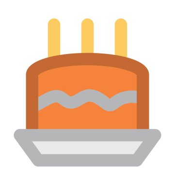 Doğum günü pastası kalın vektör simgesi