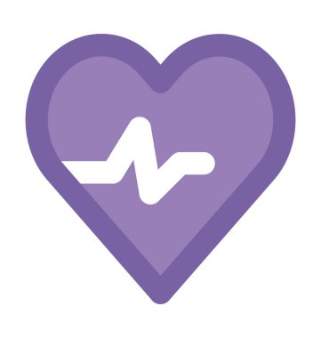 Kalp atışı kalın vektör simgesi