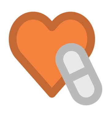 Kalp ilaç kalın vektör simgesi