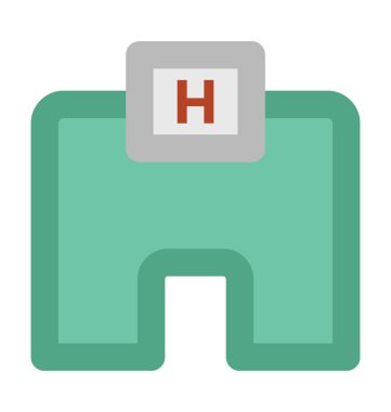 Hastane kalın vektör simgesi